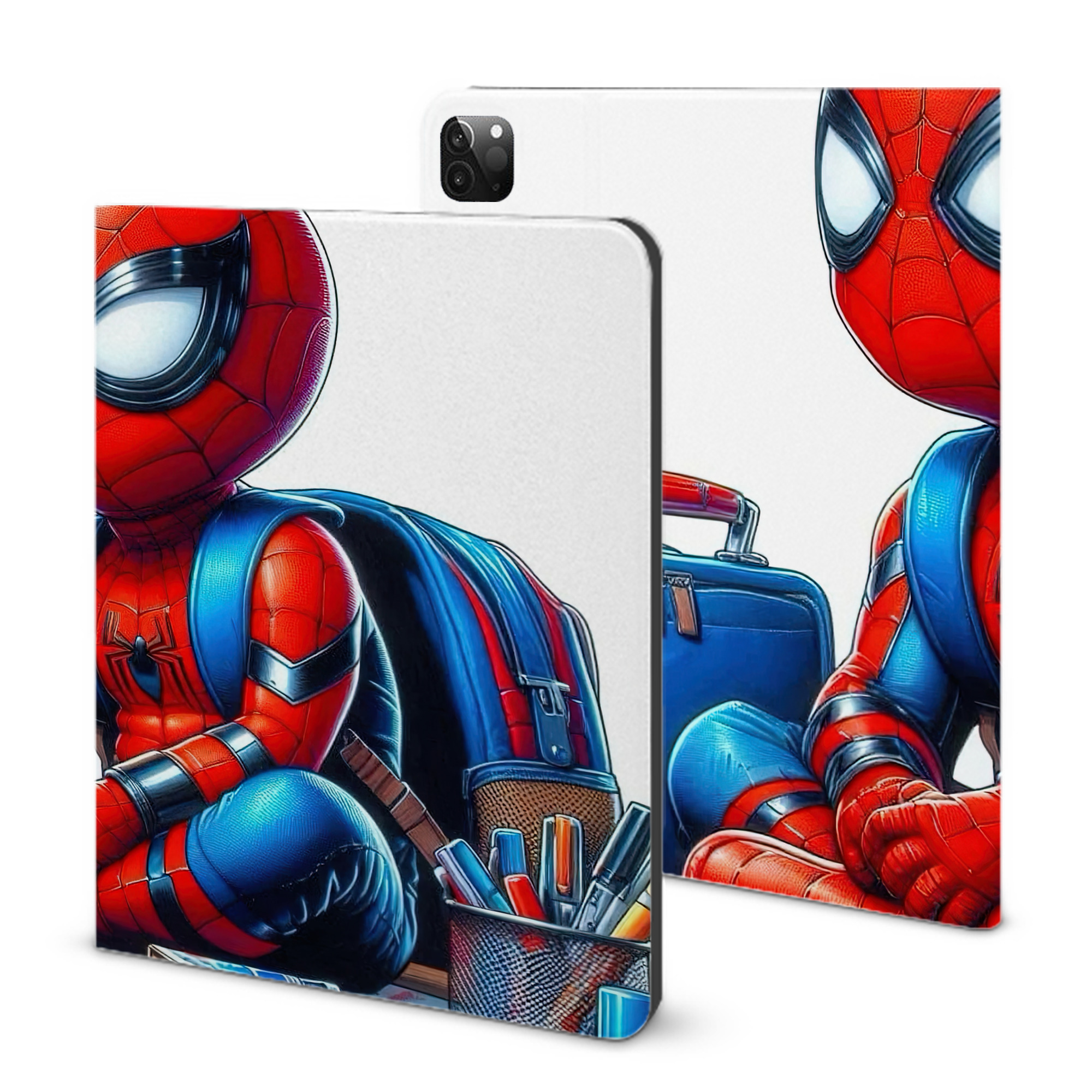 （画像用） Spider Man スパイダーマン IPadケース ペンホルダー付き ブックスタイルデザイン